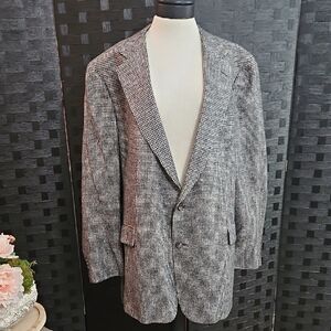 Vintage Jos. A. Banks Men's Camel Hair Houndstooth Blazer Size 46R